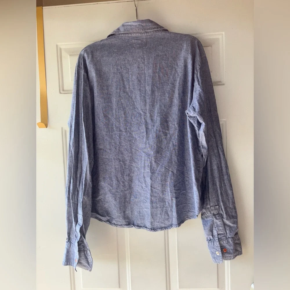 Paul Frank Y2K chambray snap-front shirt size M - Picture 3 of 3
